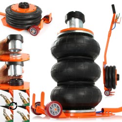 Sollevatore Pneumatico da 3,5T | Soffietto a Tre Livelli | Sollevamento 13,5-41 cm | con Accessorio per Estensione da 10 cm | Lunghezza Maniglia 71 cm | con Valvola di Sicurezza